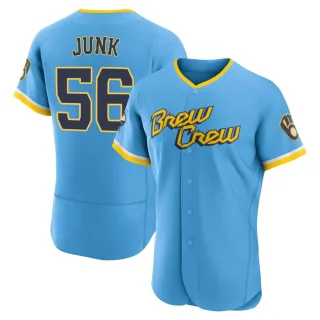 Men's Authentic Blue Janson Junk Milwaukee Brewers Powder 2022 City Connect Jersey