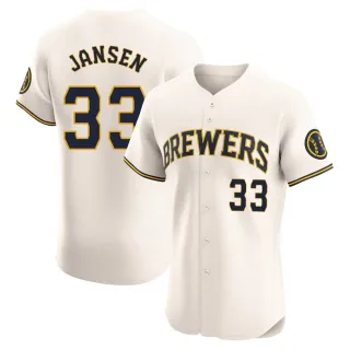 Men's Elite Cream Danny Jansen Milwaukee Brewers Home Jersey