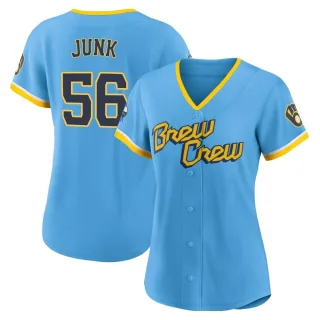 Women's Authentic Blue Janson Junk Milwaukee Brewers Powder 2022 City Connect Jersey