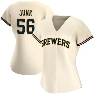 Women's Authentic Cream Janson Junk Milwaukee Brewers Home Jersey