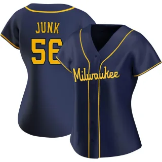 Women's Authentic Navy Janson Junk Milwaukee Brewers Alternate Jersey