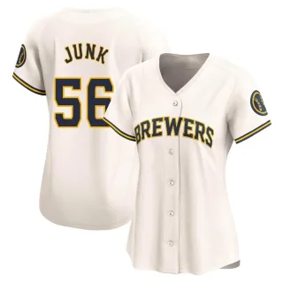 Women's Limited Cream Janson Junk Milwaukee Brewers Home Jersey