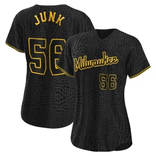 Women's Replica Black Janson Junk Milwaukee Brewers Snake Skin City Jersey
